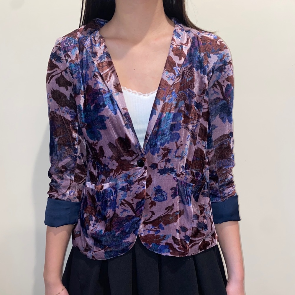 Crushed Velvet Blazer